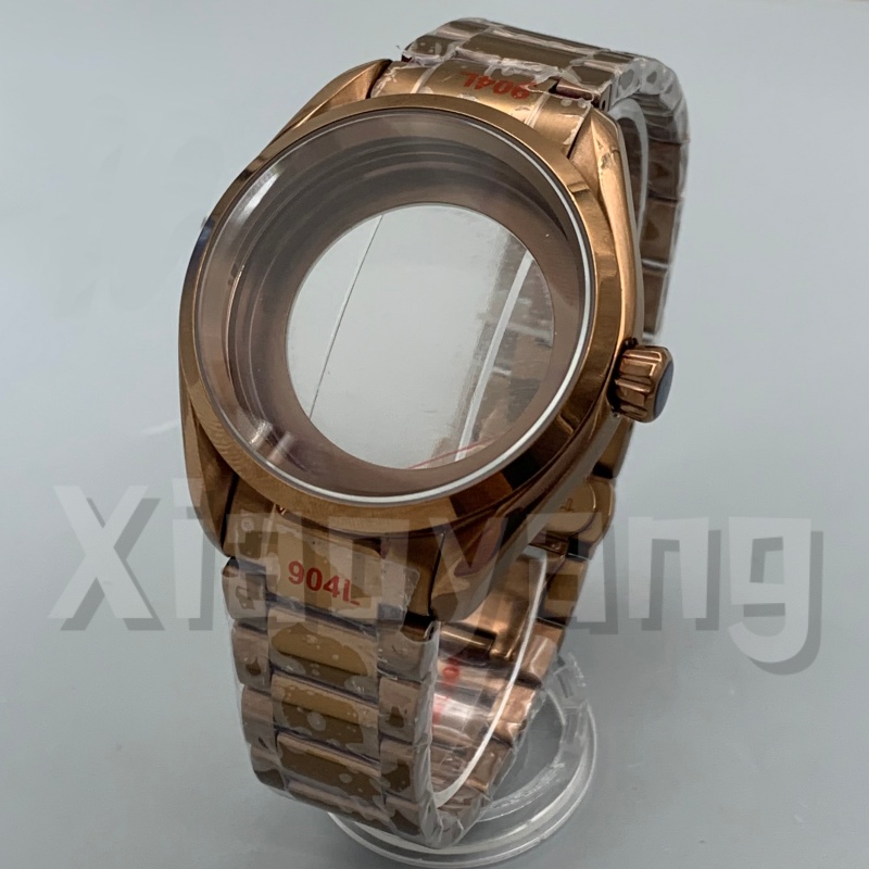 Bronze Case Watch - 40MM NH35 Polijstbezet Rosegouden Horlogekast Saffierglas