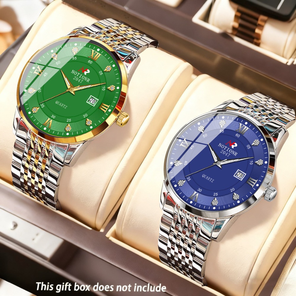 Luxury Watch Business - 2 stuks klassieke heren quartzhorloges met