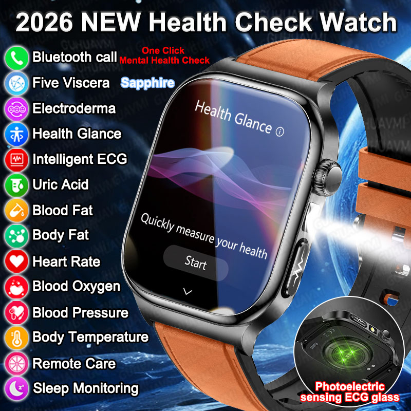 Gmt Dual Timezone Watch - 2026 Nieuwe Nauwkeurige Diagnose Smartwatch Lichaamsvet