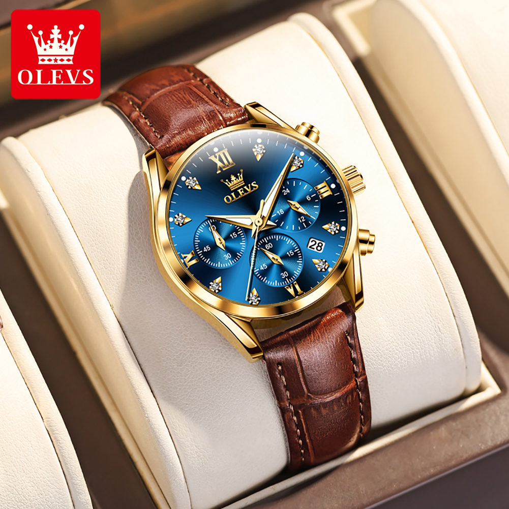 Luxury Watch Leather Strap - OLEVS 5523 Originele Merk dameshorloges Mode