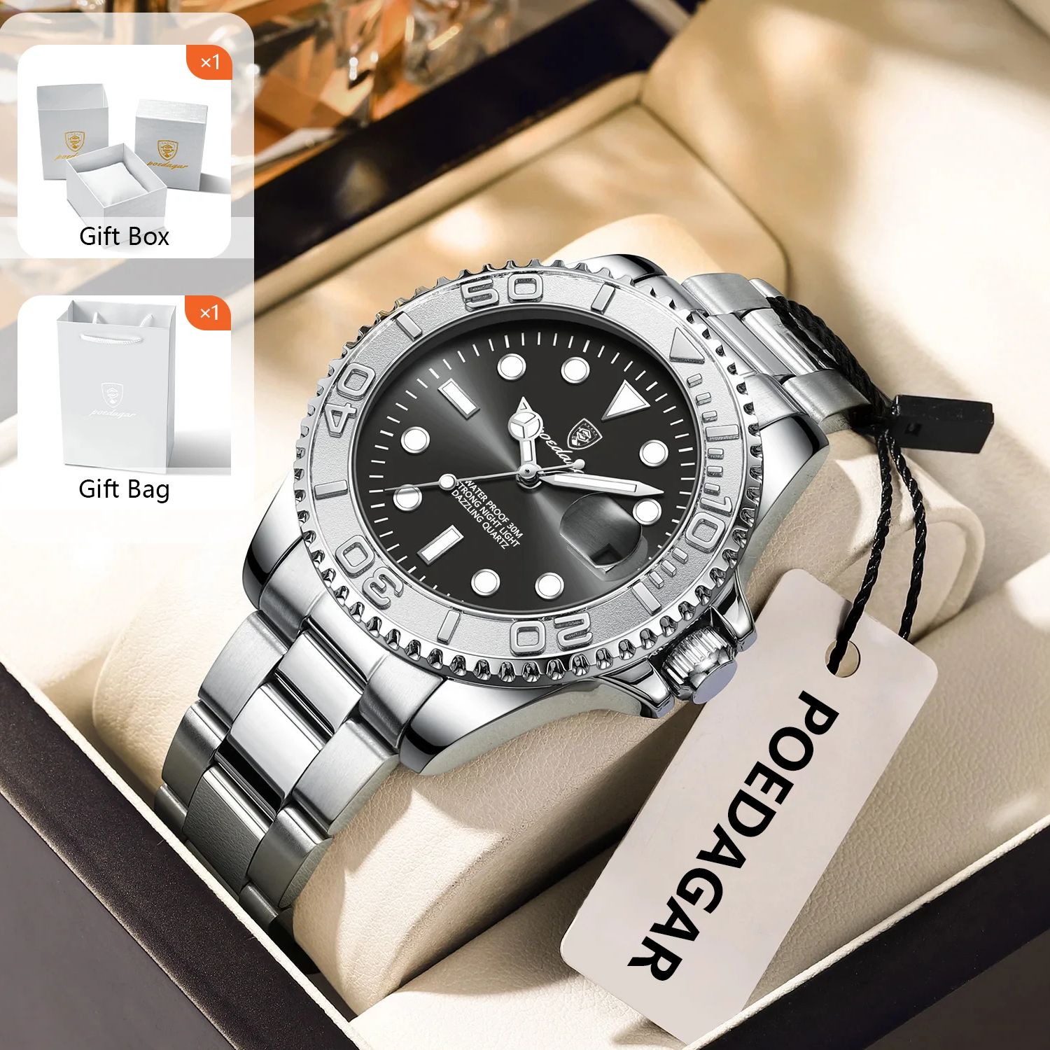 Luxury Watch Business - POEDAGAR Trendy Sport Man Horloge Lichtgevend
