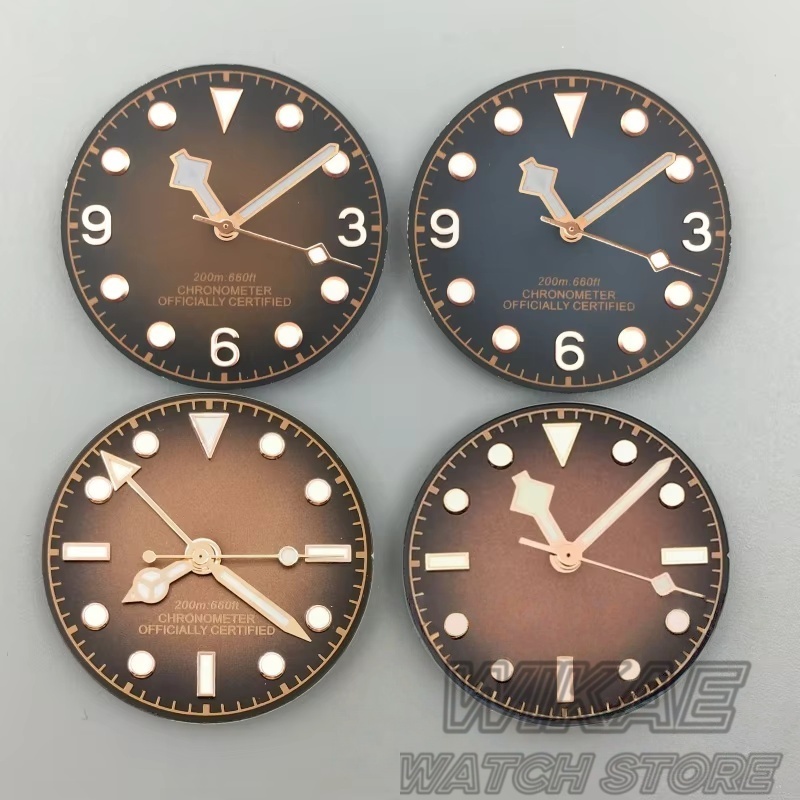 Bronze Case Watch - 29mm gradiënt wijzerplaat vintage zwart bruin