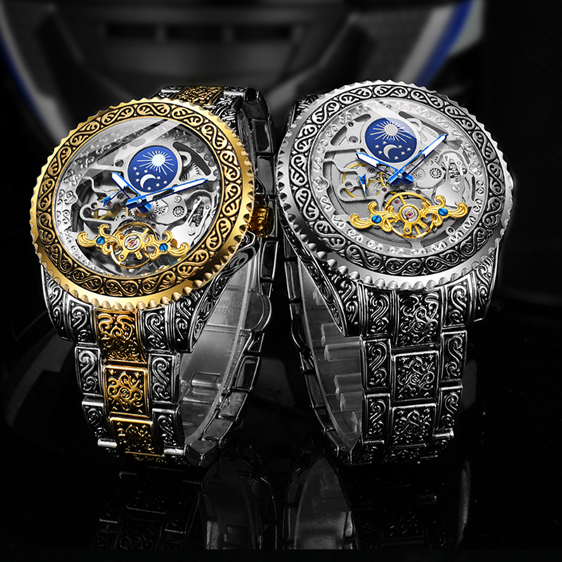 Forsining Luxe Transparant Ske - Moonphase Complication Watch recensie en prijs