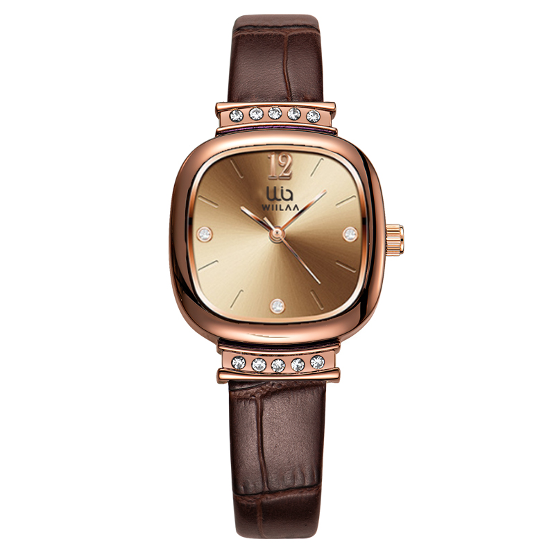 Dameshorloge van roségoud, vie - Luxury Watch Leather Strap recensie en prijs