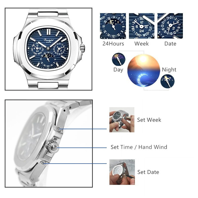 Zwitserland Rinifa multifuncti - Moonphase Complication Watch recensie en prijs