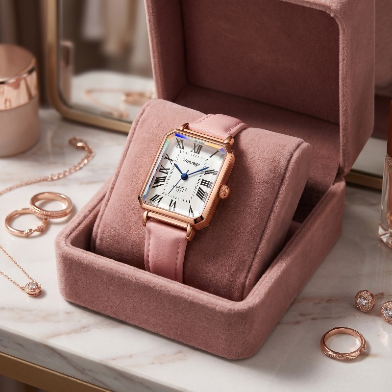 Mode rechthoekige quartzhorlog - Luxury Watch Leather Strap recensie en prijs