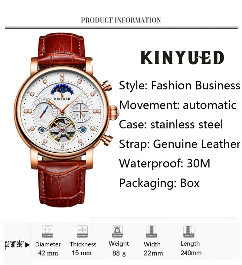 Luxe Merk Kinyued Automatische - Tourbillon Movement Watch recensie en prijs