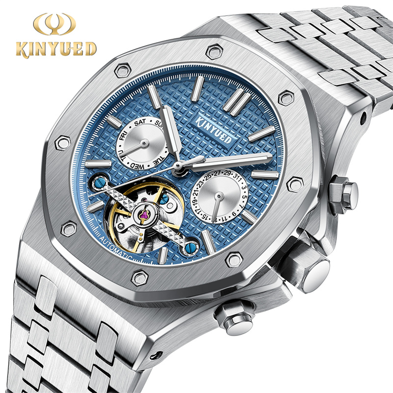 KINYUED Merk Mode Blauw Mechan - Tourbillon Movement Watch recensie en prijs